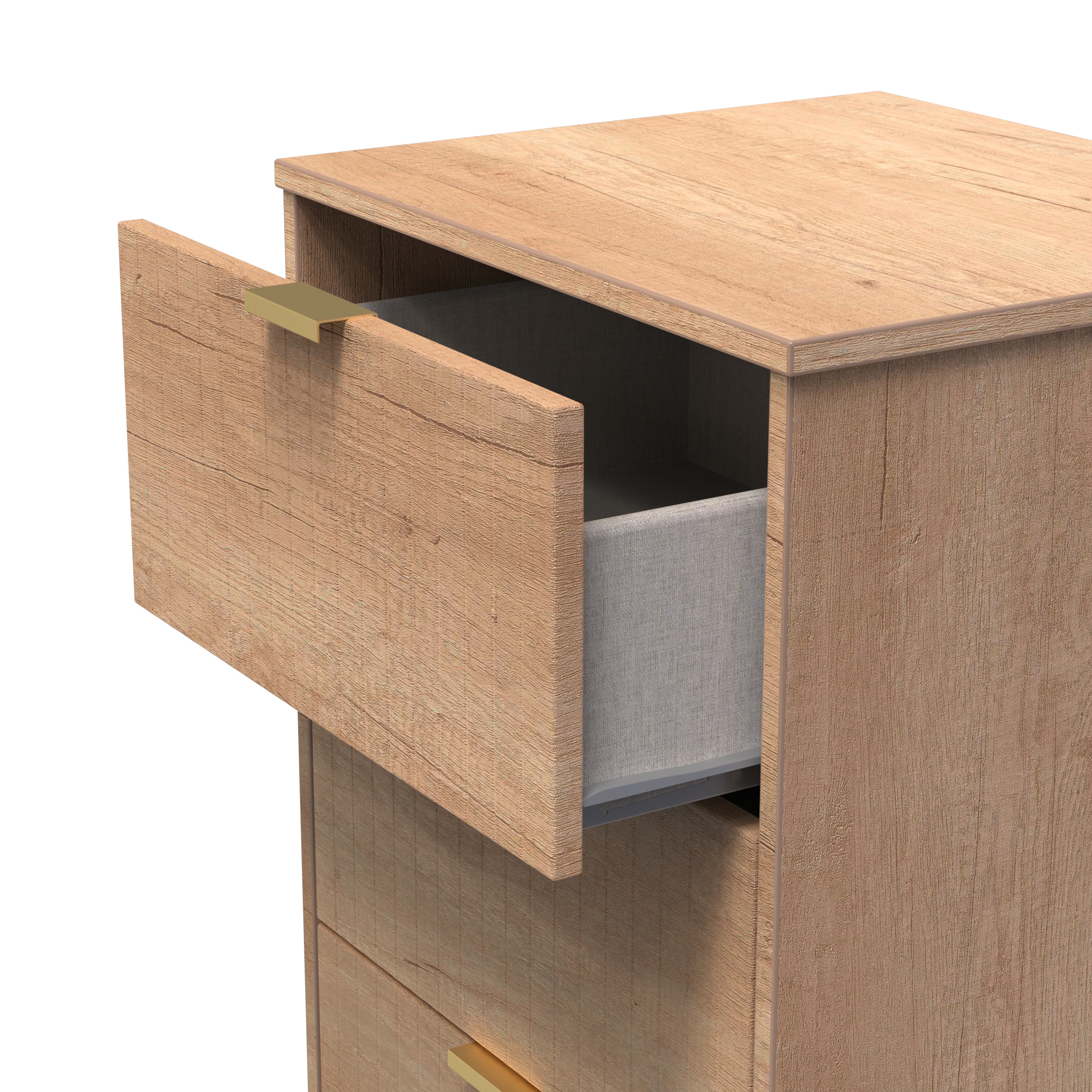 Nashville 5 Drawer Bedside Cabinet in Nebraska Oak by Welcome Furniture | Style Our Home