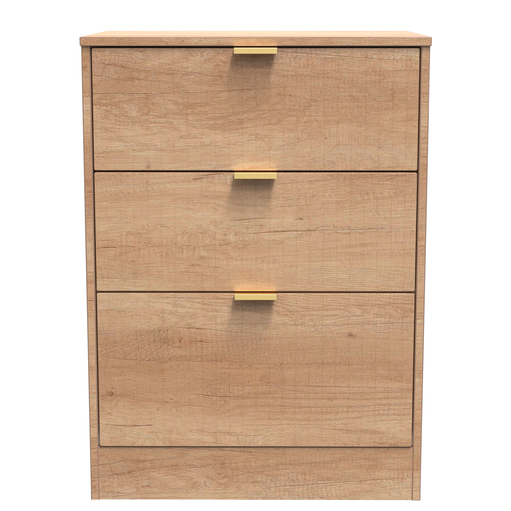 Nashville-3 Drawer Bedside Cabinet in Nebraska Oak by Welcome Furniture | Style Our Home