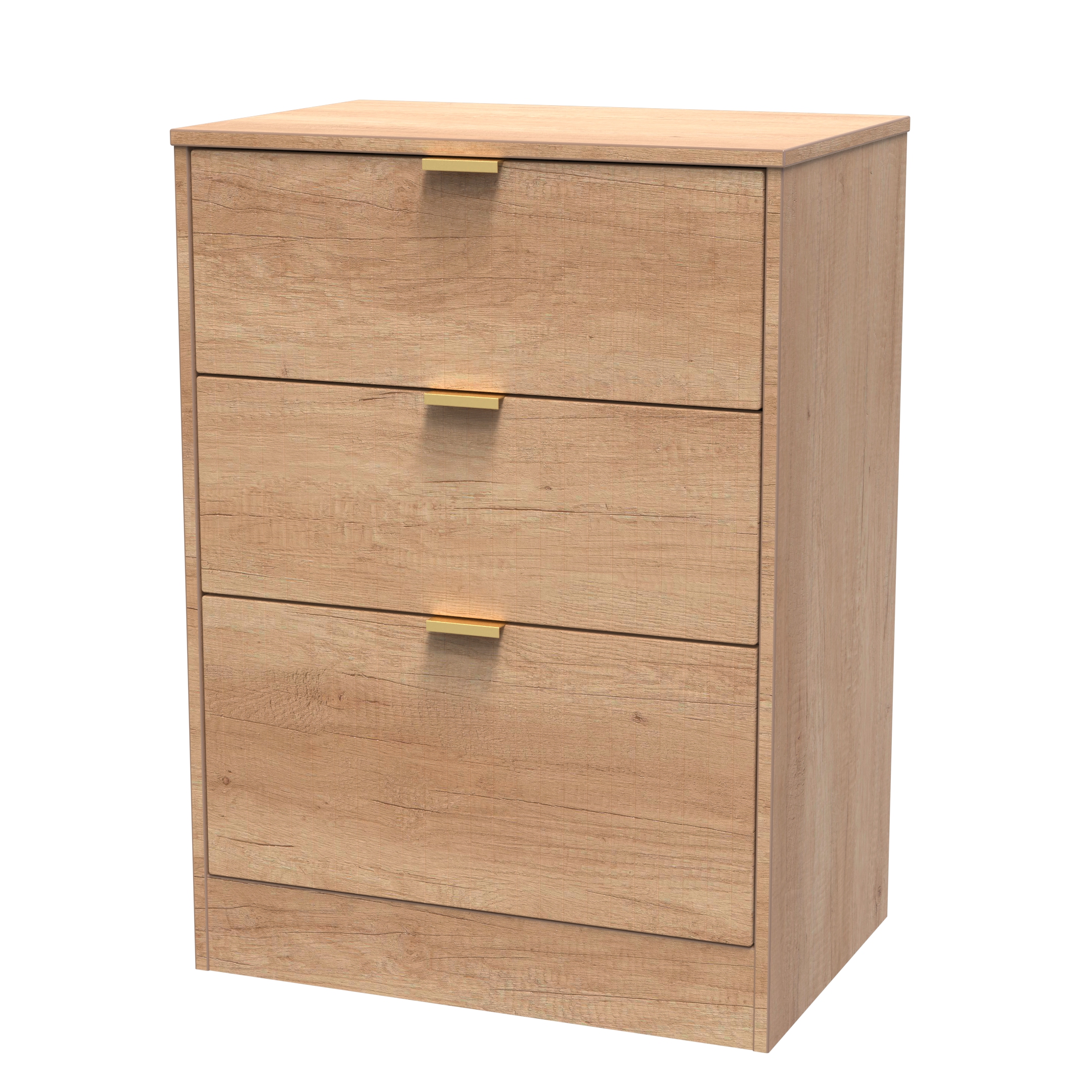 Nashville-3 Drawer Bedside Cabinet in Nebraska Oak by Welcome Furniture | Style Our Home