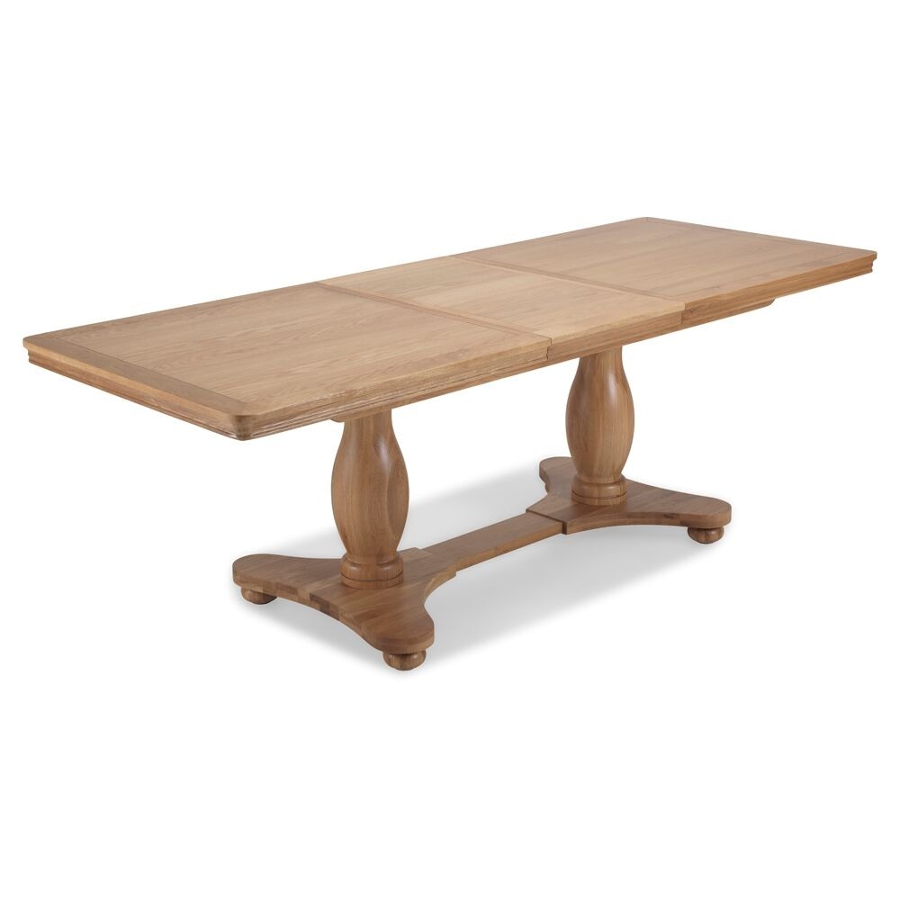 Venasque Natural Oak Pedestal Extending Dining Table - Style Our Home