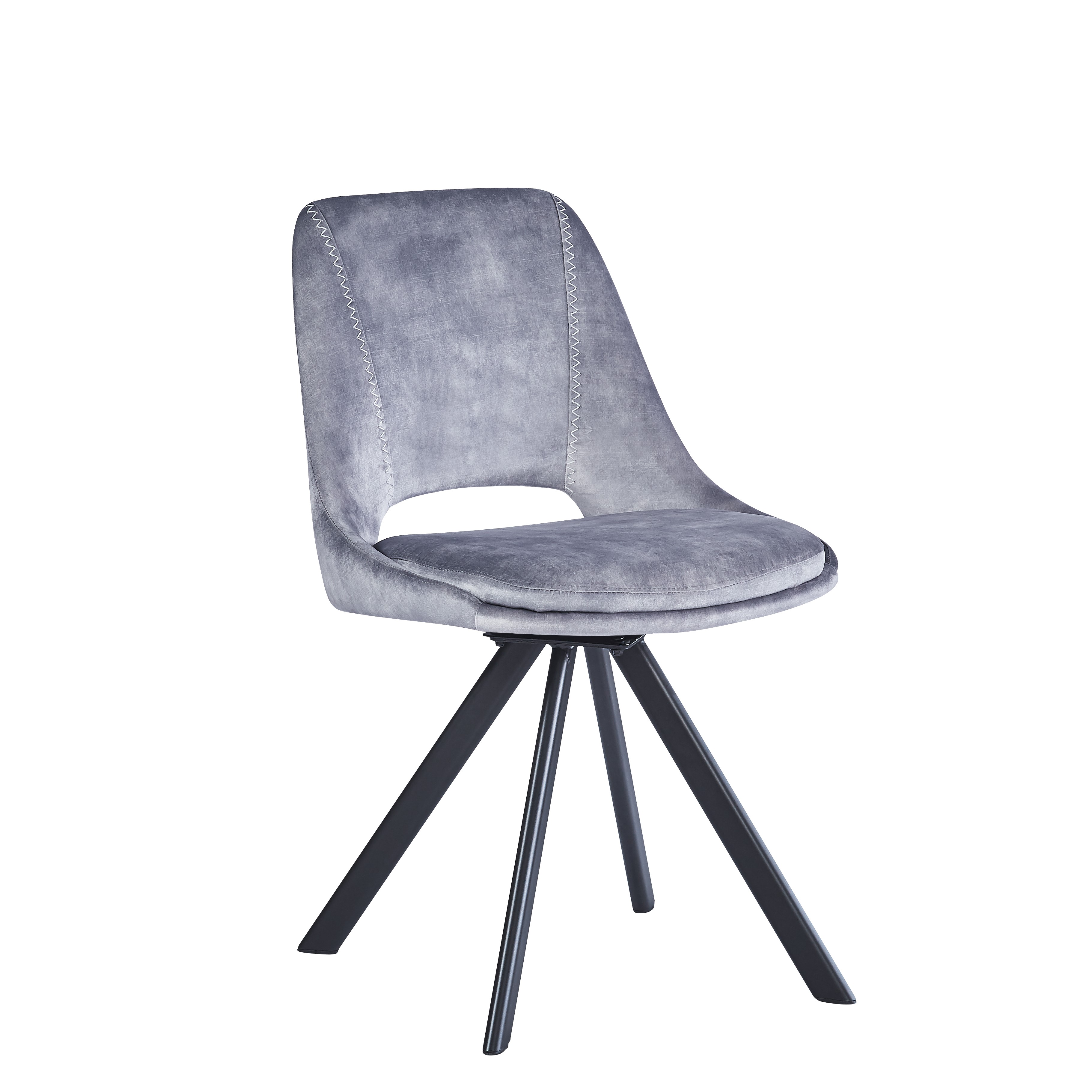 Kasper S Velvet Light Grey - Swivel Black Legsby Hertiance Furniture | Style Our Home