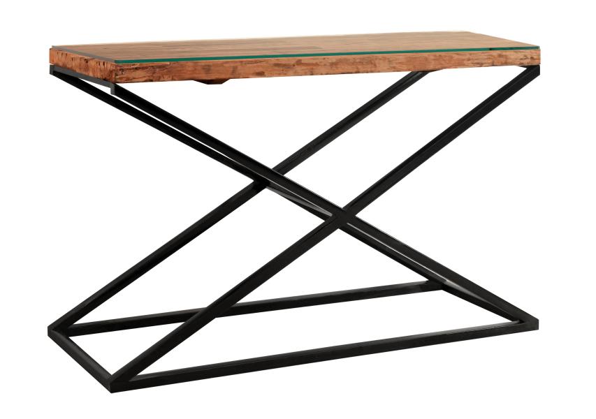 Phoenix Console Table With Glass by Indus Valley