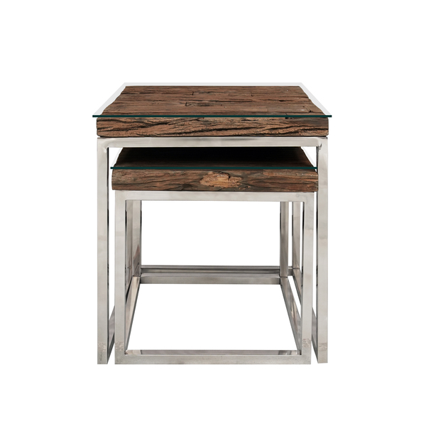 Railway Sleeper Nest Of 2 Tables by Indus Valley