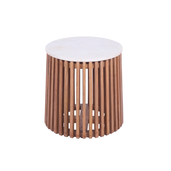 Side Table With Marble Top by Indus Valley