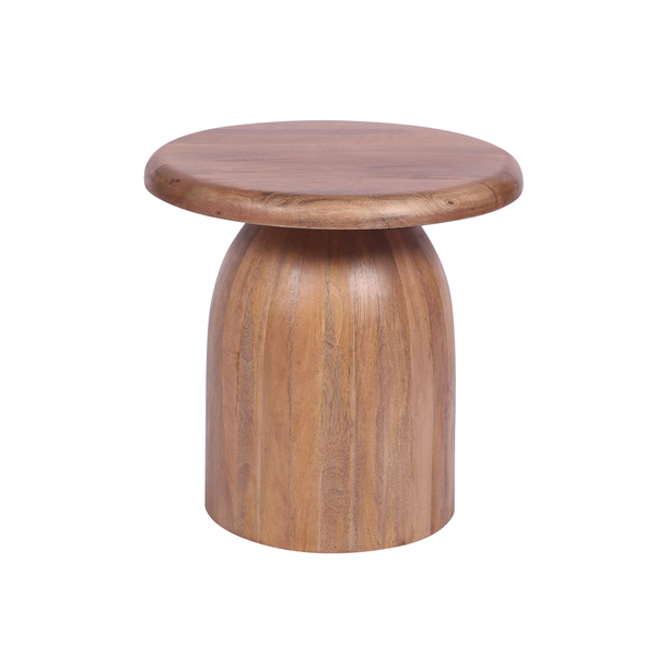 Round Side Table With Raised Tray Top by Indus Valley