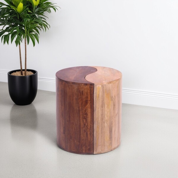 Dual-Tone Round Side Table by Indus Valley