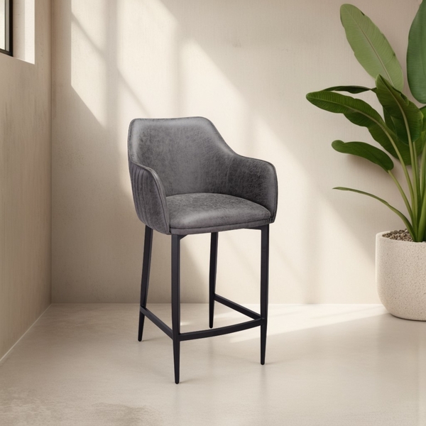 L45 Vintage Grey Stool by Indus Valley
