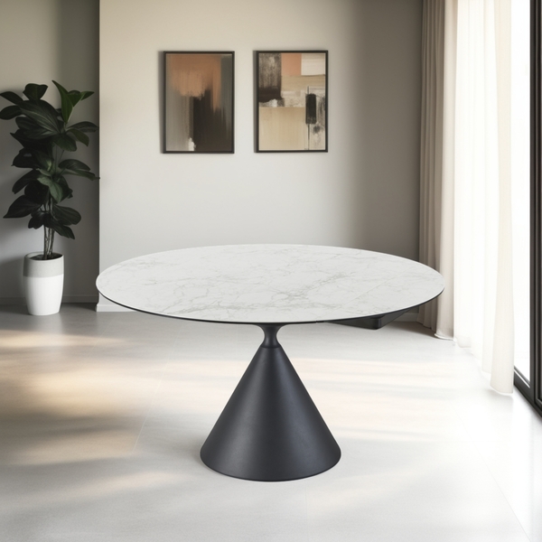 Round Ceramic Table 3mm With Conical Base by Indus Valley