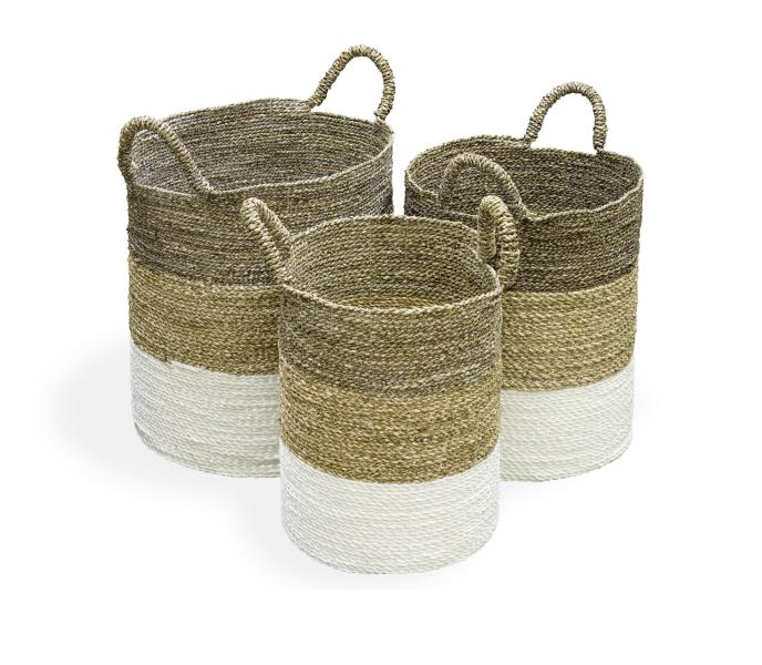 Set of 3 Grey Top Baskets by Monologue | Style Our Home