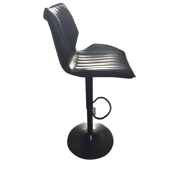 Alfa Gas Lift Bar Stool Vegan Leather Grey SET OF 2 by Monologue | Style Our Home