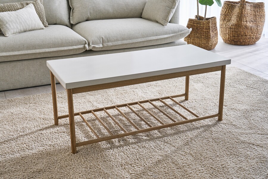 Aspect White Rectangular Coffee with Rack by Monologue | Style Our Home