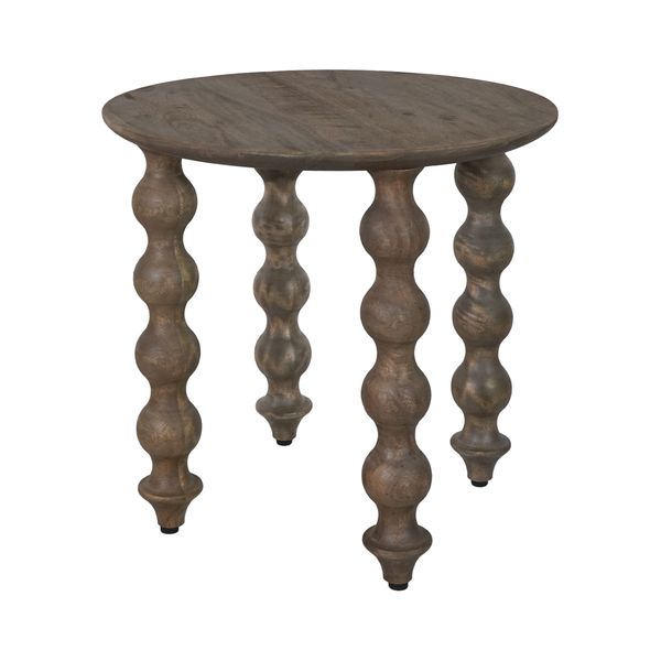 Carob Round Side Table - Greywash by Monologue | Style Our Home