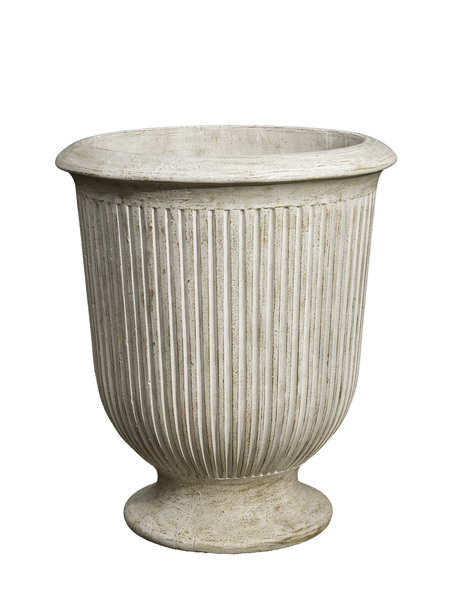 Ribbed Urn Large - Antique White Wash by Monologue | Style Our Home