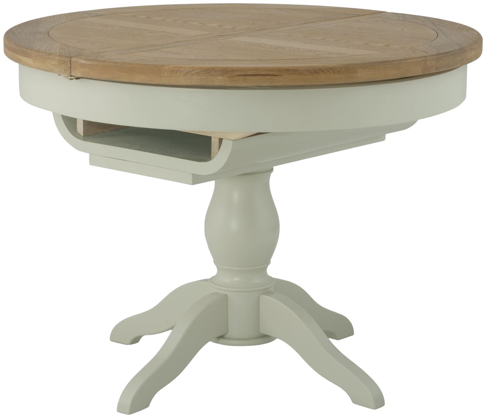 Portland Grand Round Butterfly Extending Dining Table Stone - Style Our Home