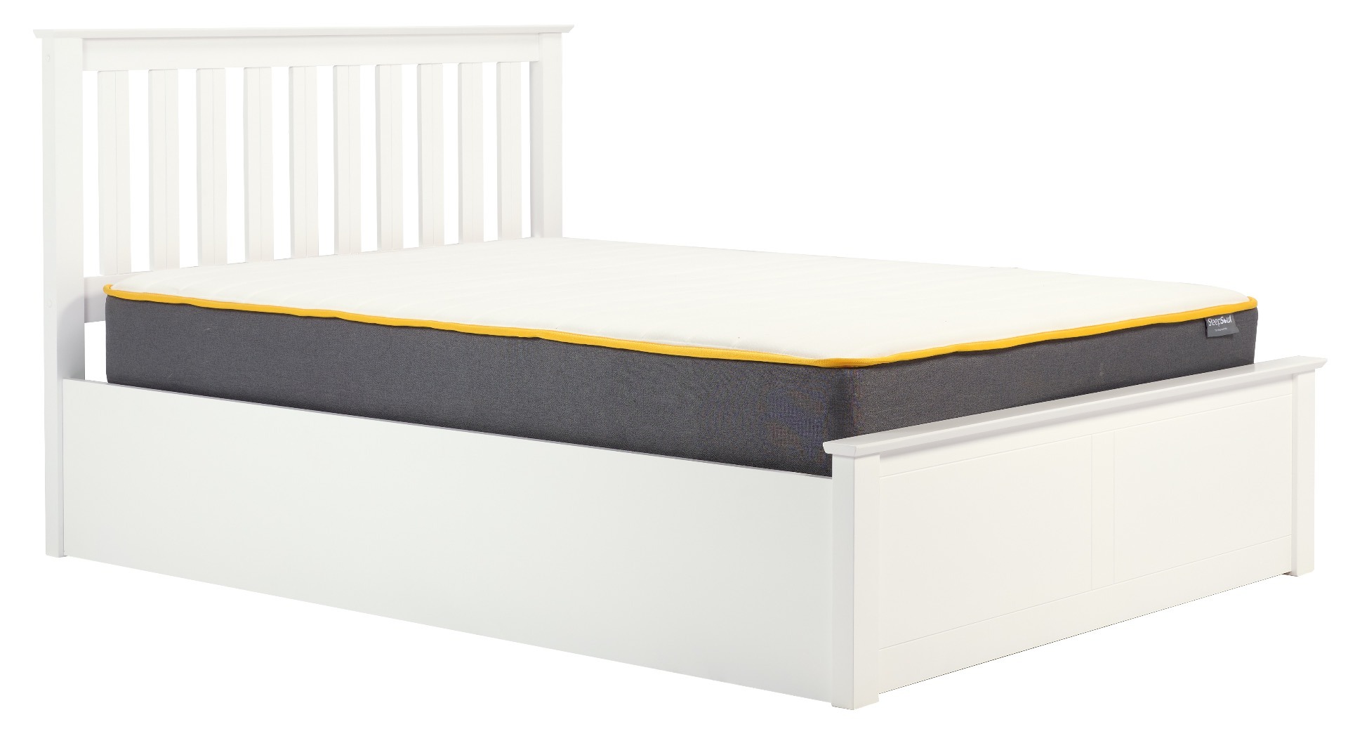 Phoenix White Small Double Ottoman Bed