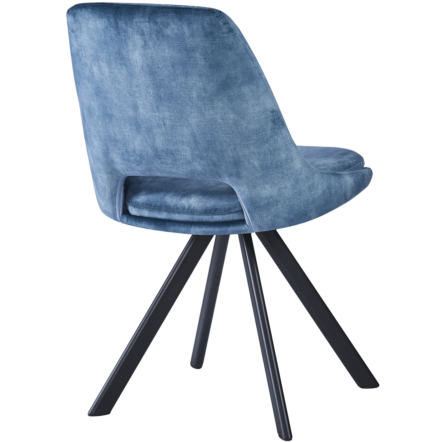 Kasper S Velvet Blue - Swivel Black Legs by Heritance Furniture | Style Our Home