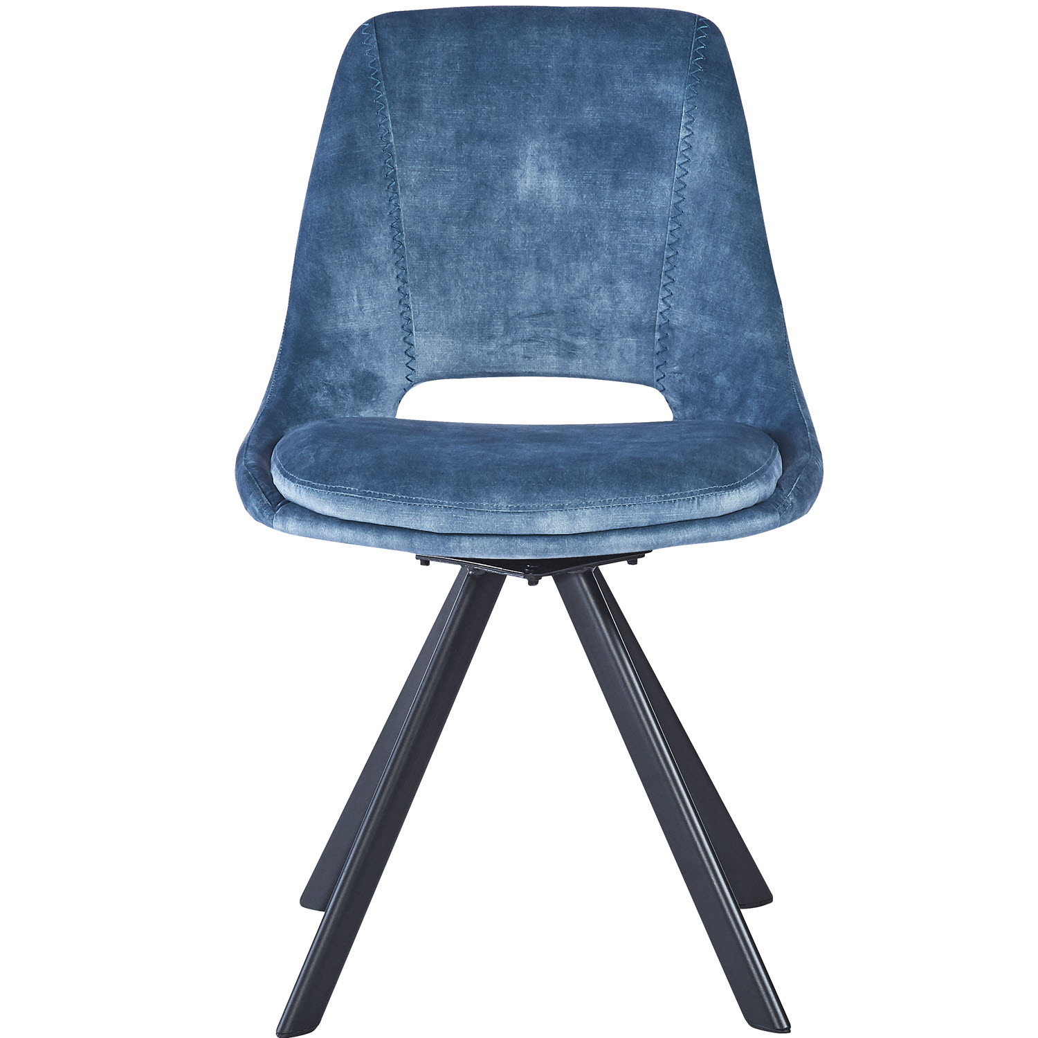 Kasper S Velvet Blue - Swivel Black Legs by Heritance Furniture | Style Our Home