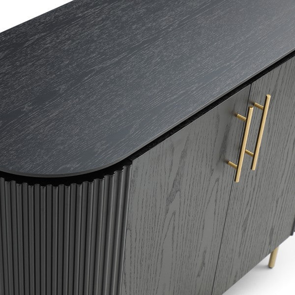 Lantine 2 Door Cabinet - Matte Black Oak by Tommy Franks | Style Our Home