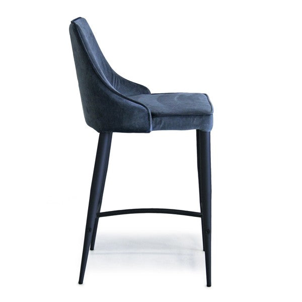 Alain Bar Stool - Navy Velvet by Tommy Franks | Style Our Home
