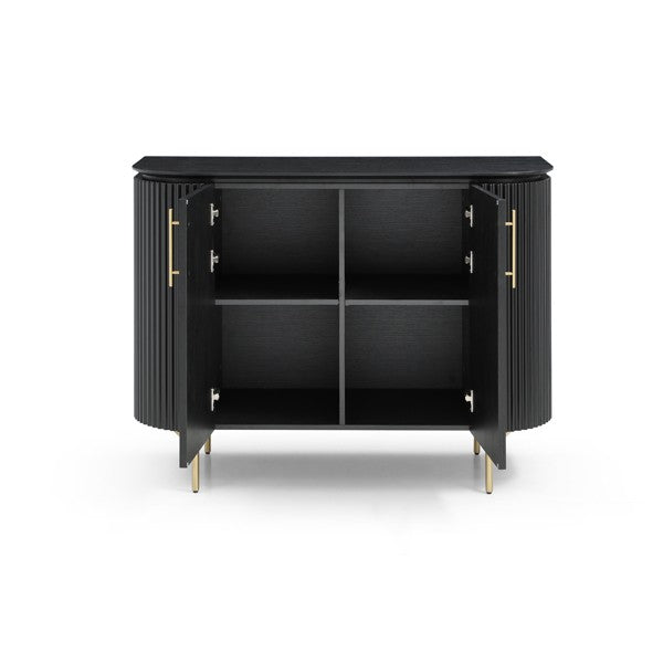 Lantine 2 Door Cabinet - Matte Black Oak by Tommy Franks | Style Our Home