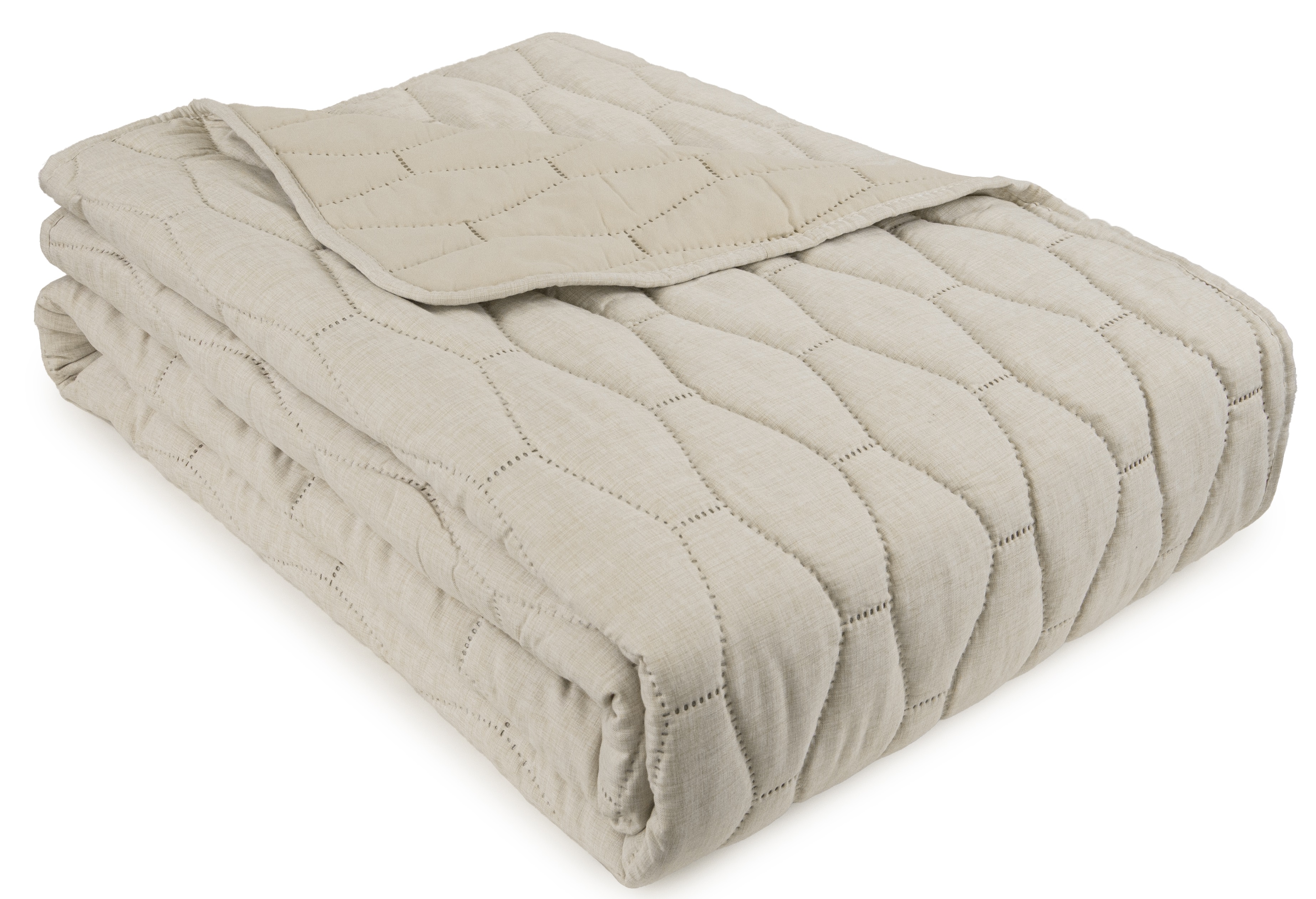 Melange Linen Look Quilt -Natural by Malini | Style Our Home