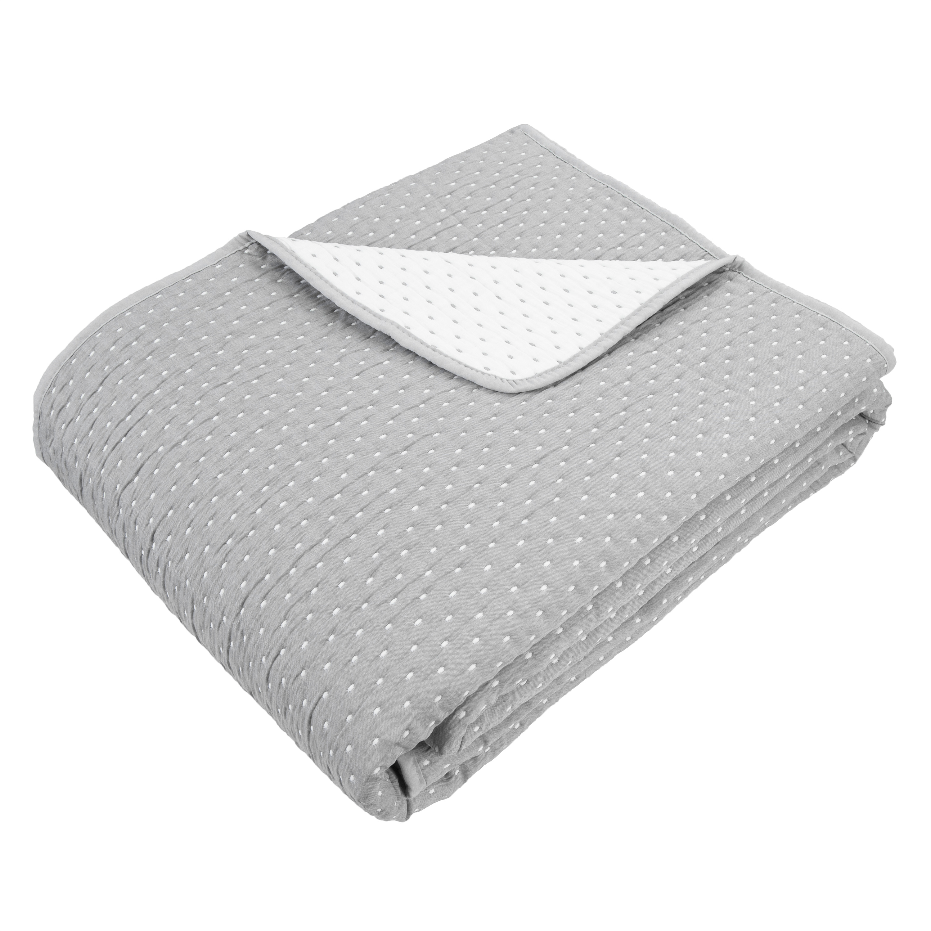 Tactile Jaq Dot Quilt Grey by Malini | Style Our Home