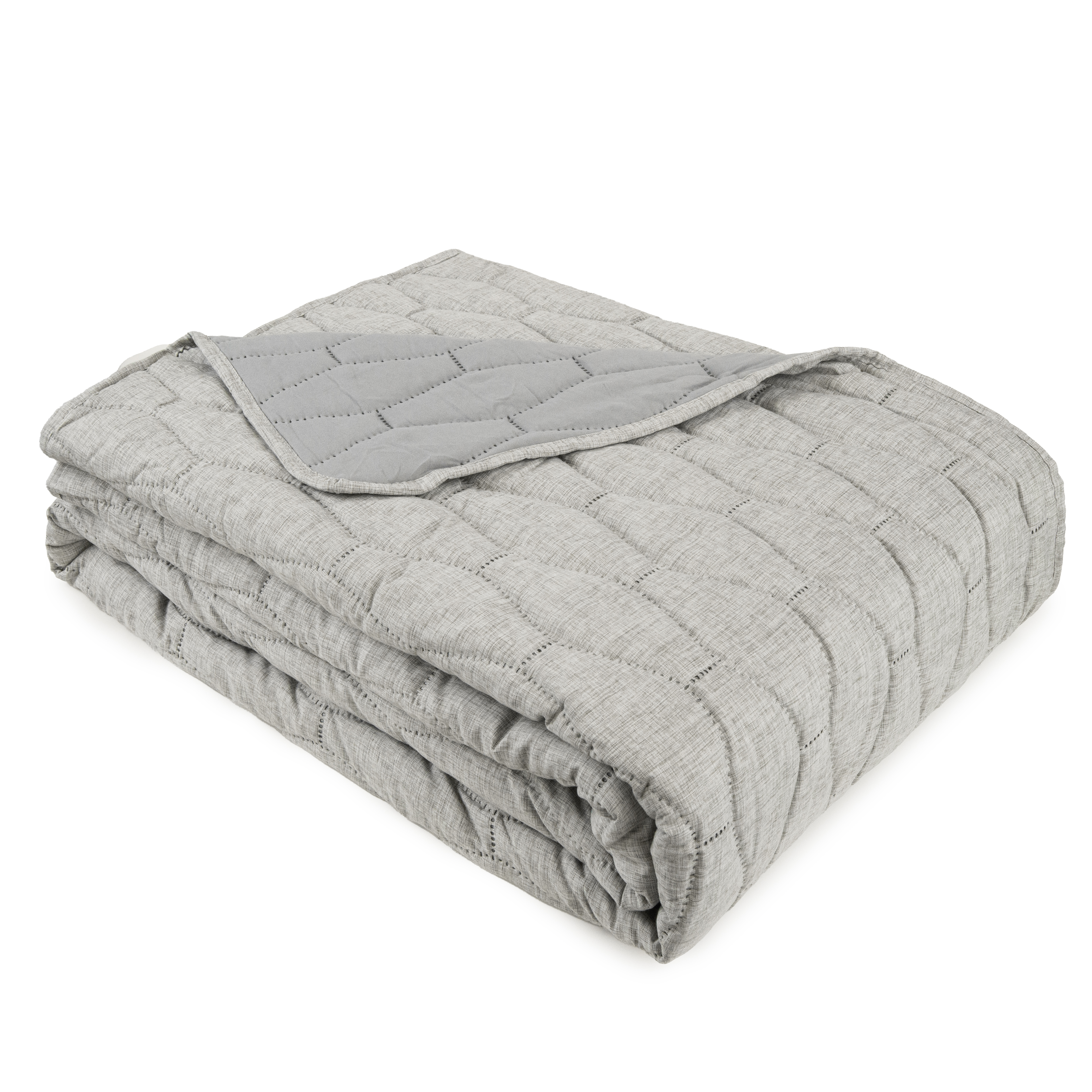 Melange Linen Look Quilt -Grey Size by Malini | Style Our Home