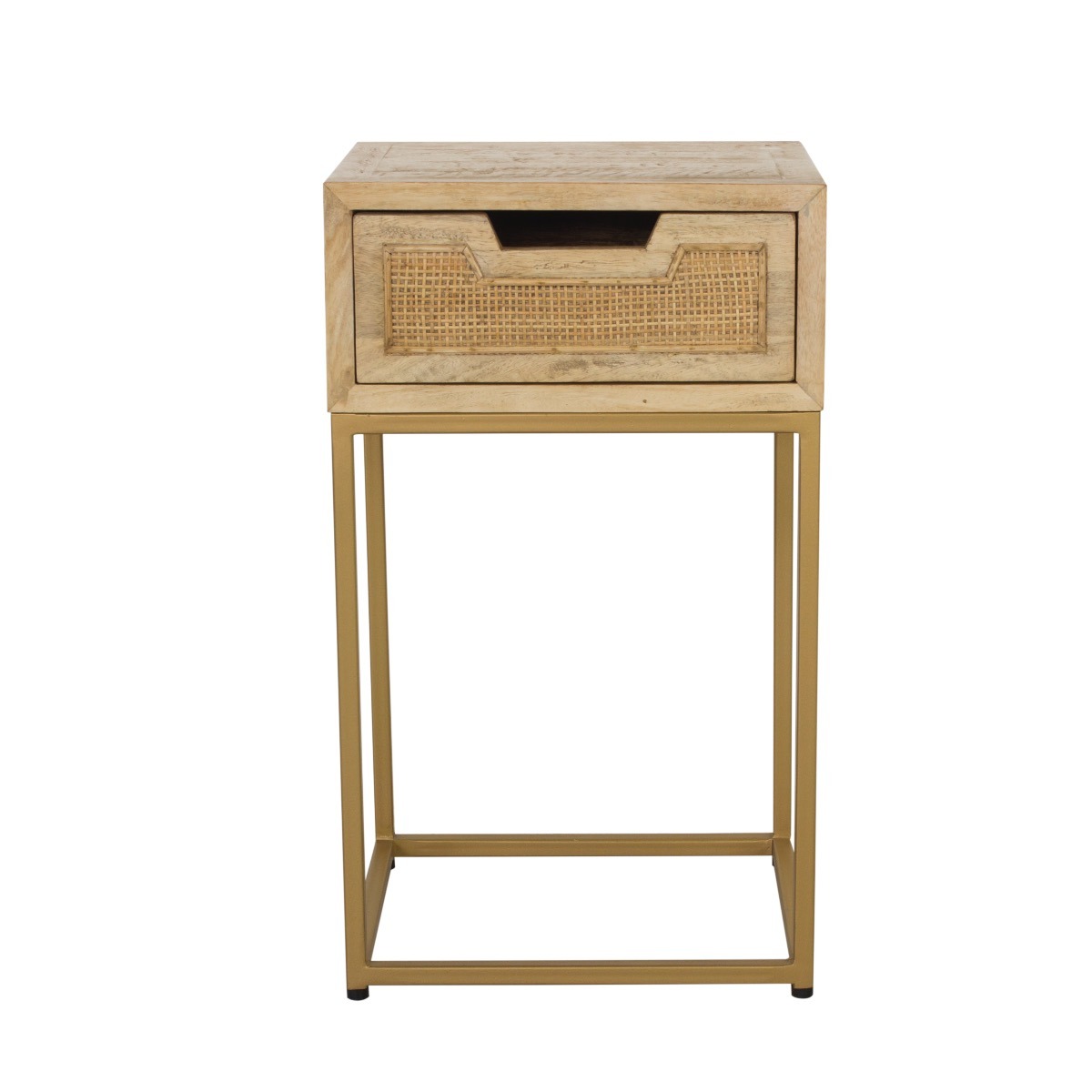Rattan 1 Draw Side Table