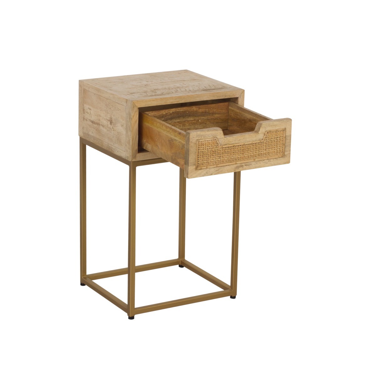 Rattan 1 Draw Side Table