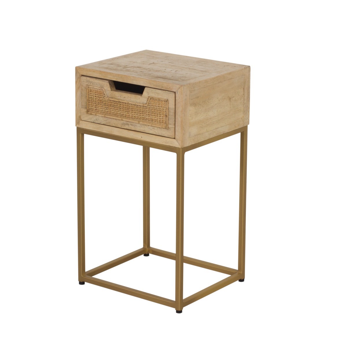 Rattan 1 Draw Side Table
