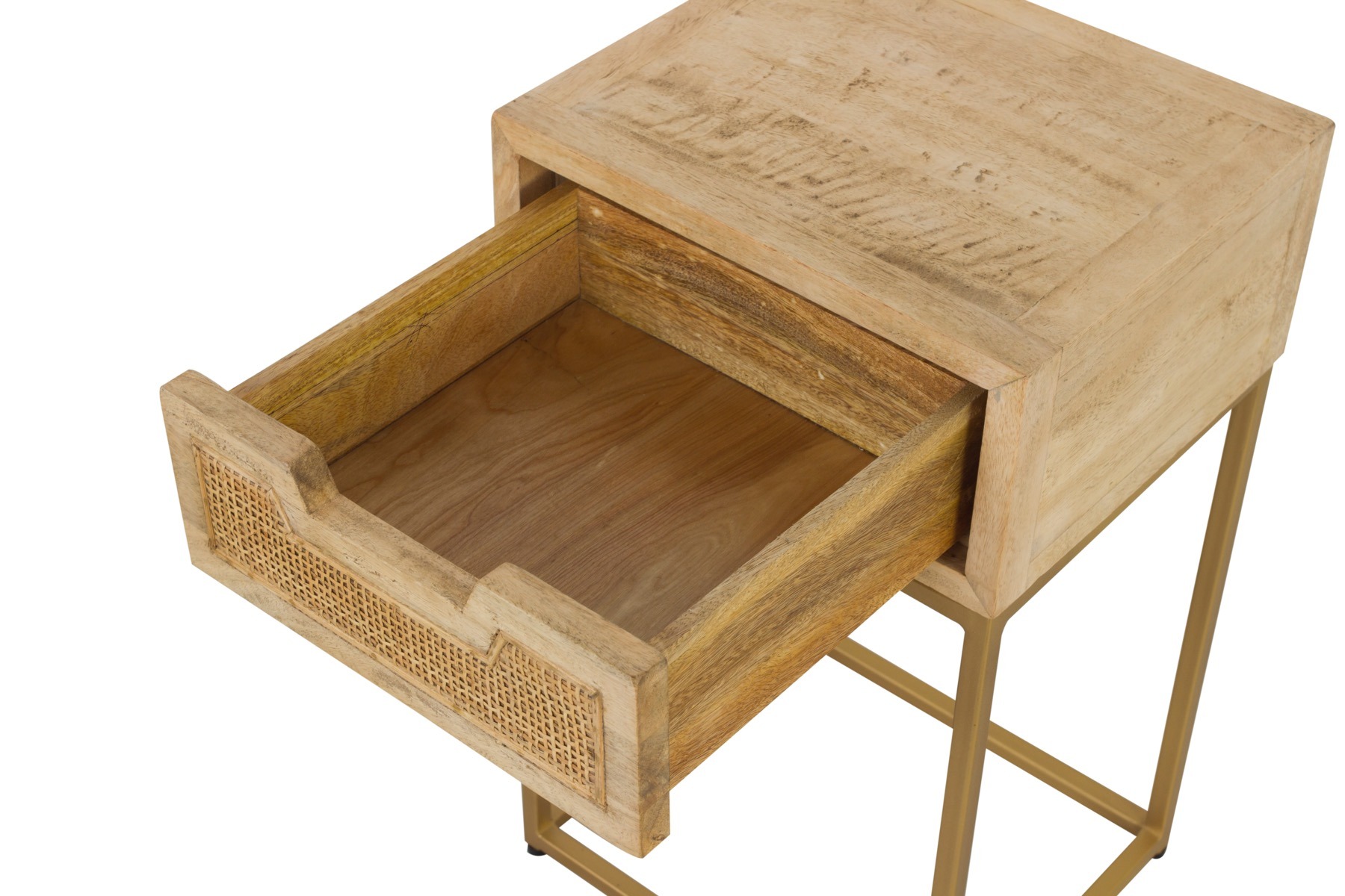 Rattan 1 Draw Side Table