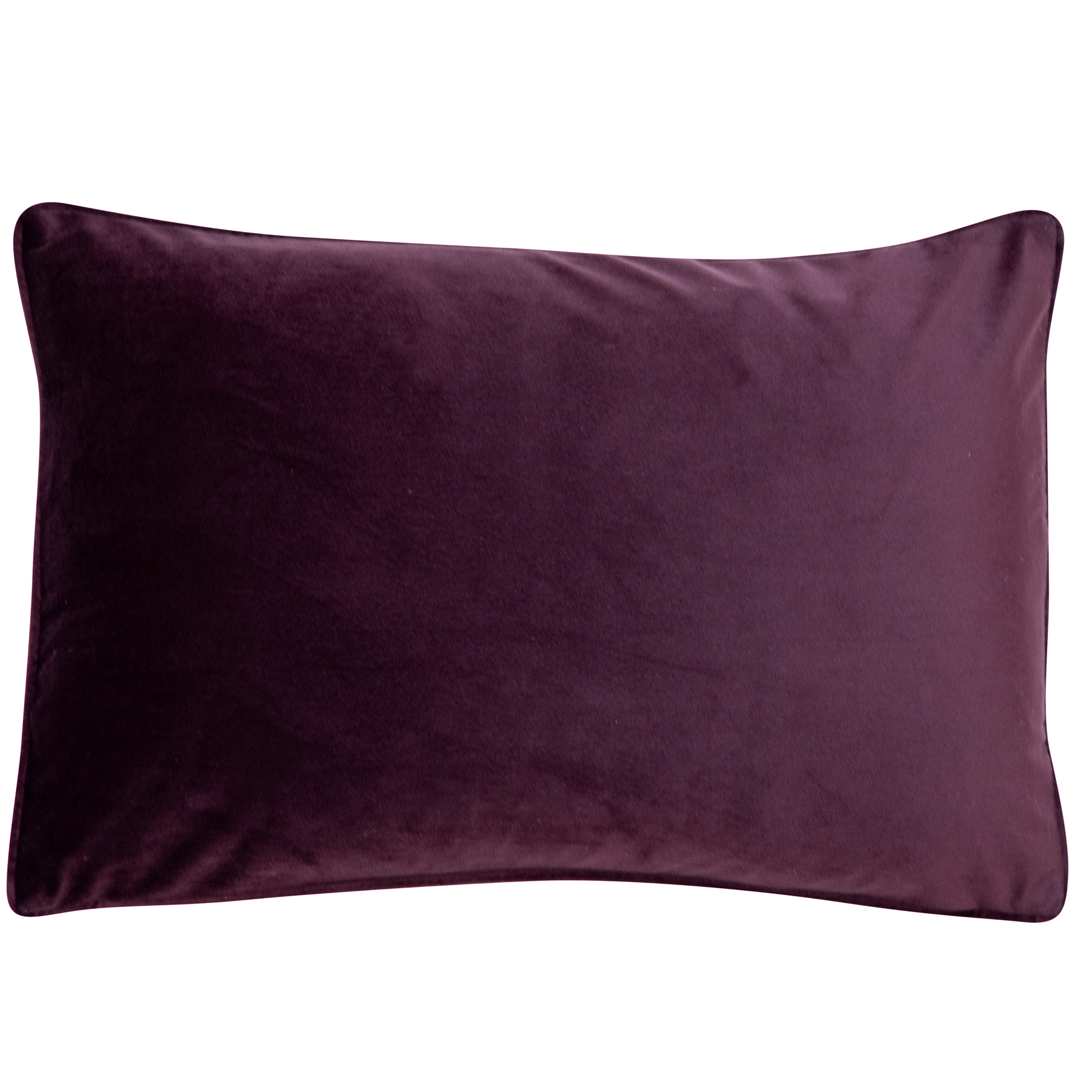 Matt Poly Velvet With Piping Aubergine Size by Malini | Style Our Home