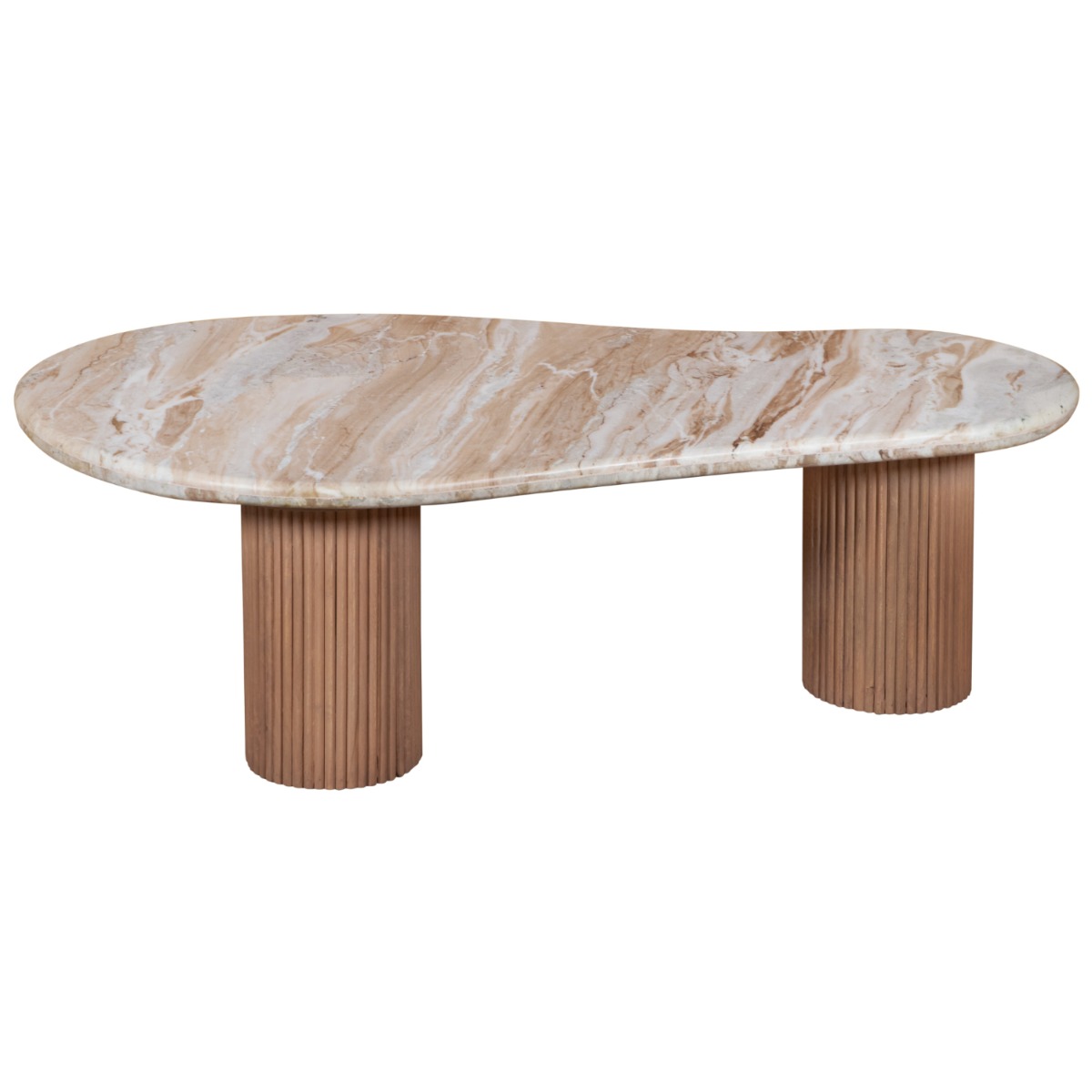 Belmont Natural Marble & Wood Pedestal Coffee Table by Karvello Designs | Style Our Home