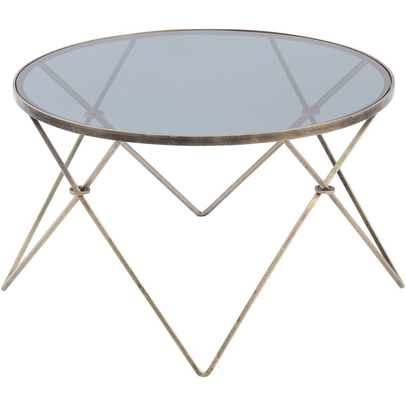 Sassari Antique Gold And Smoke Glass Coffee Table - Style Our Home 