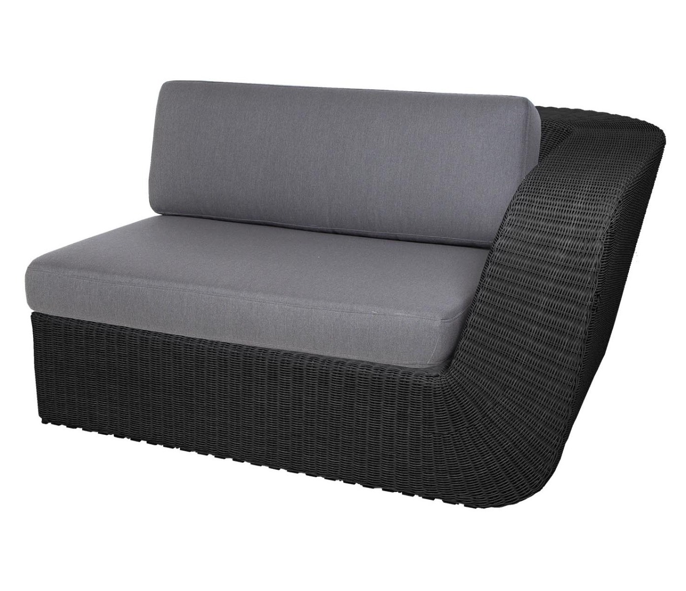 Savannah Black 2-Seater Sofa - Left Module - Grey Natté by Cane-line | Style Our Home