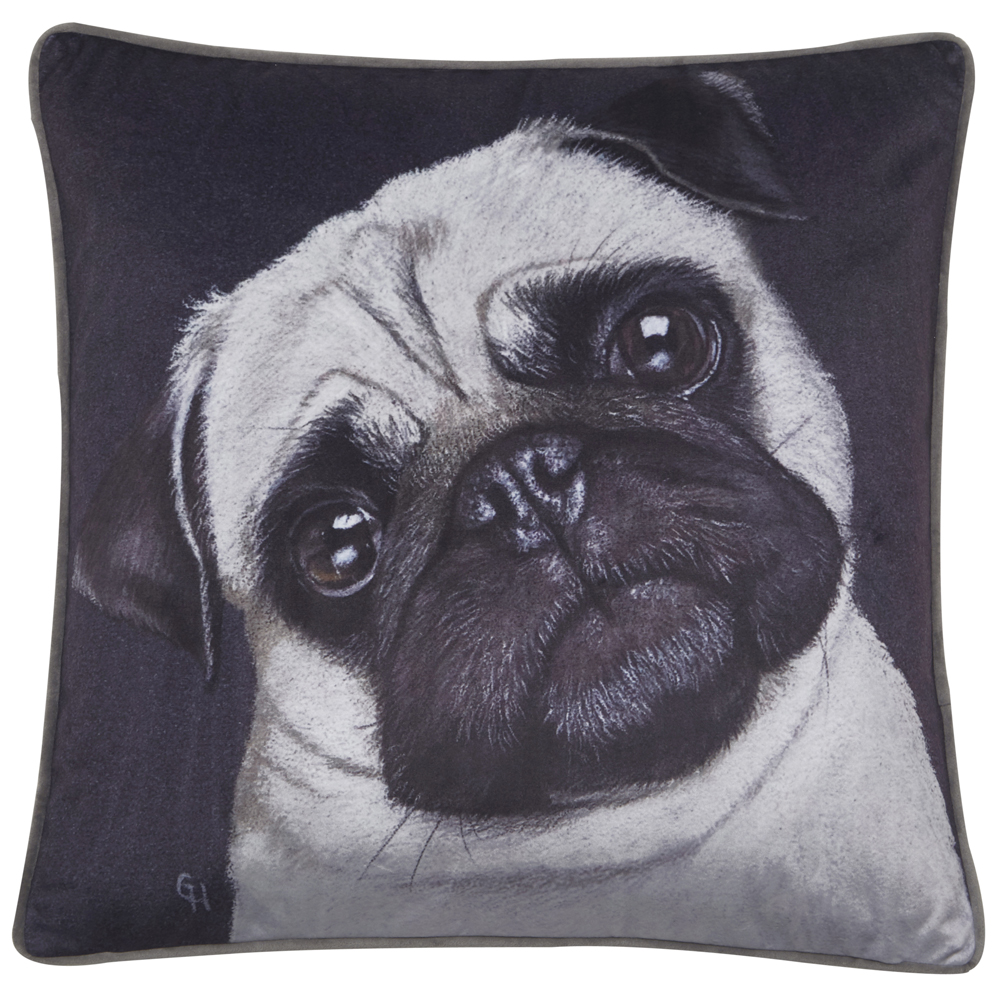 Hand Painter Pug On Velvet by Malini | Style Our Home