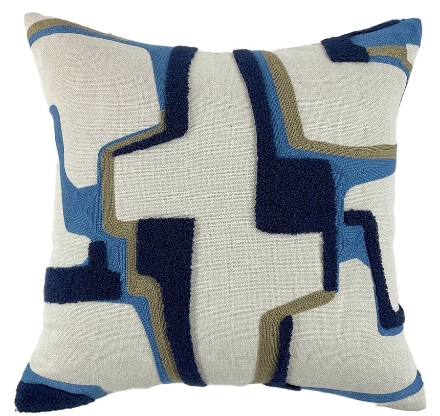 Abstract Emb Blue Cushion by Malini | Style Our Home