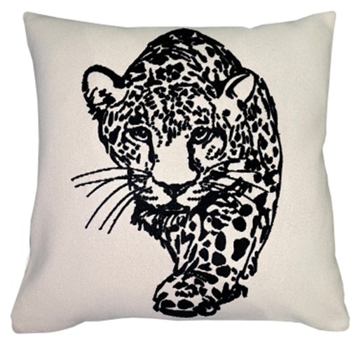 Emb Black Leopard On Cream Felt by Malini | Style Our Home