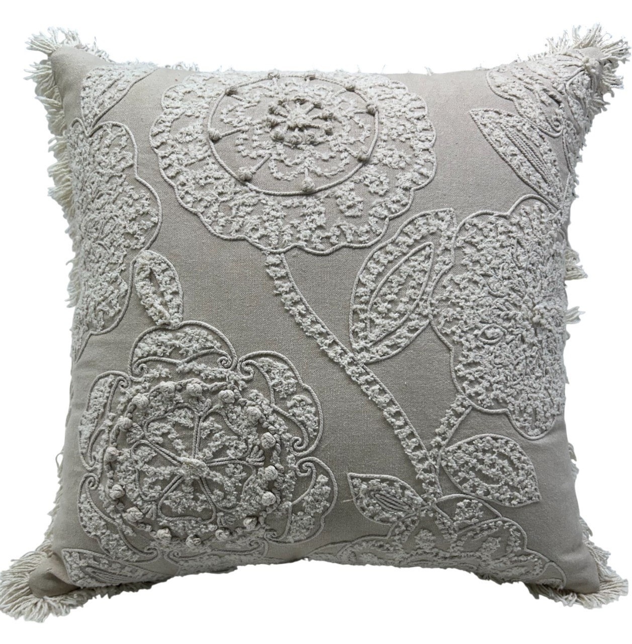 Hand Emb Cream On Cream by Malini | Style Our Home
