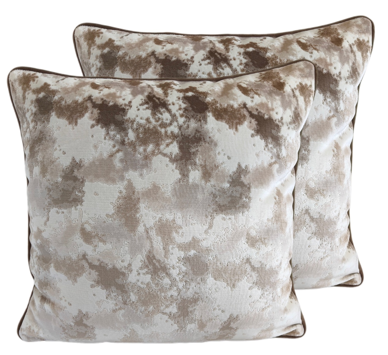 Cut Velvet Abstract Taupe by Malini | Style Our Home