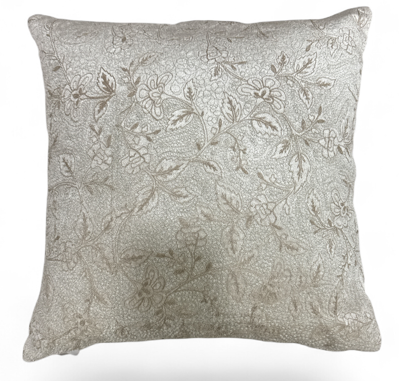 White Delicate Floral Emb With Gold by Malini | Style Our Home