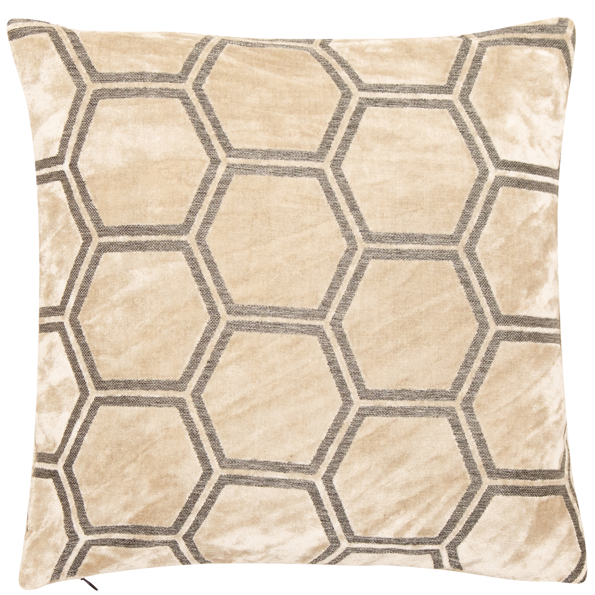 Large Hexagon Cut Velvet Cream Ivor by Malini | Style Our Home