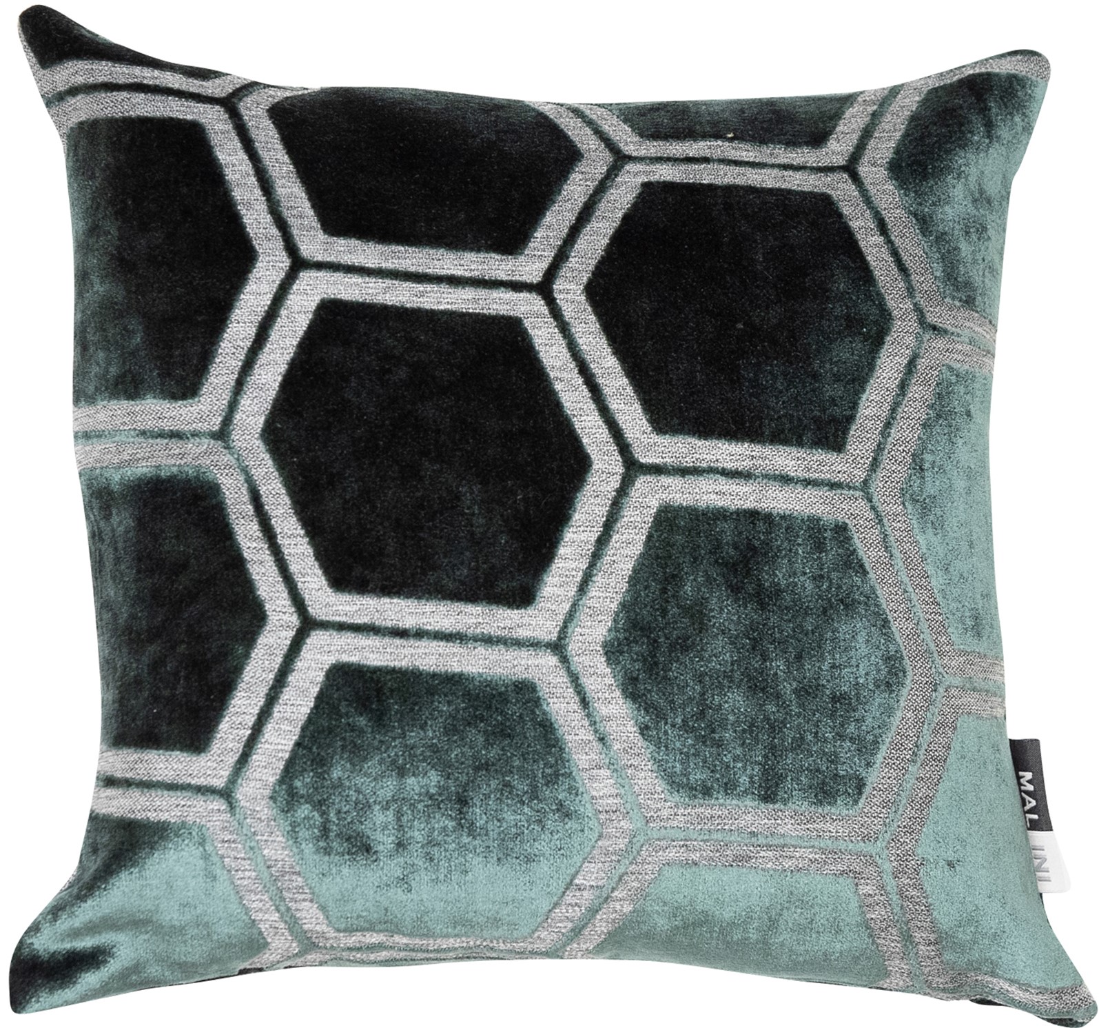 Large Hexagon Cut Velvet Pine Green Ivor by Malini | Style Our Home