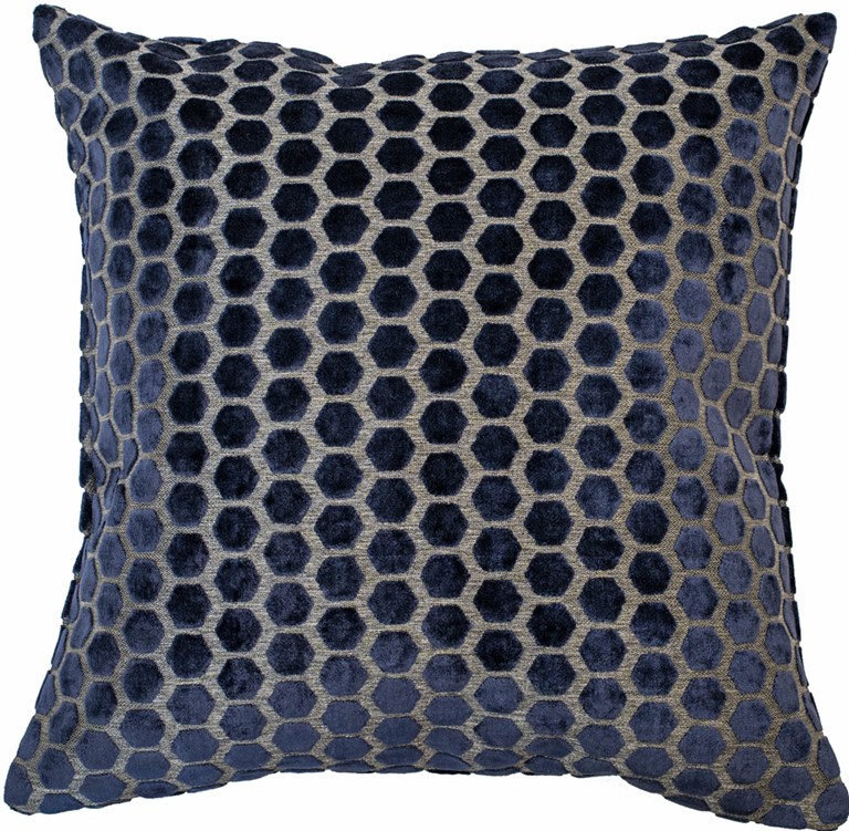 Small Hex Cut Velvet Navy by Malini | Style Our Home