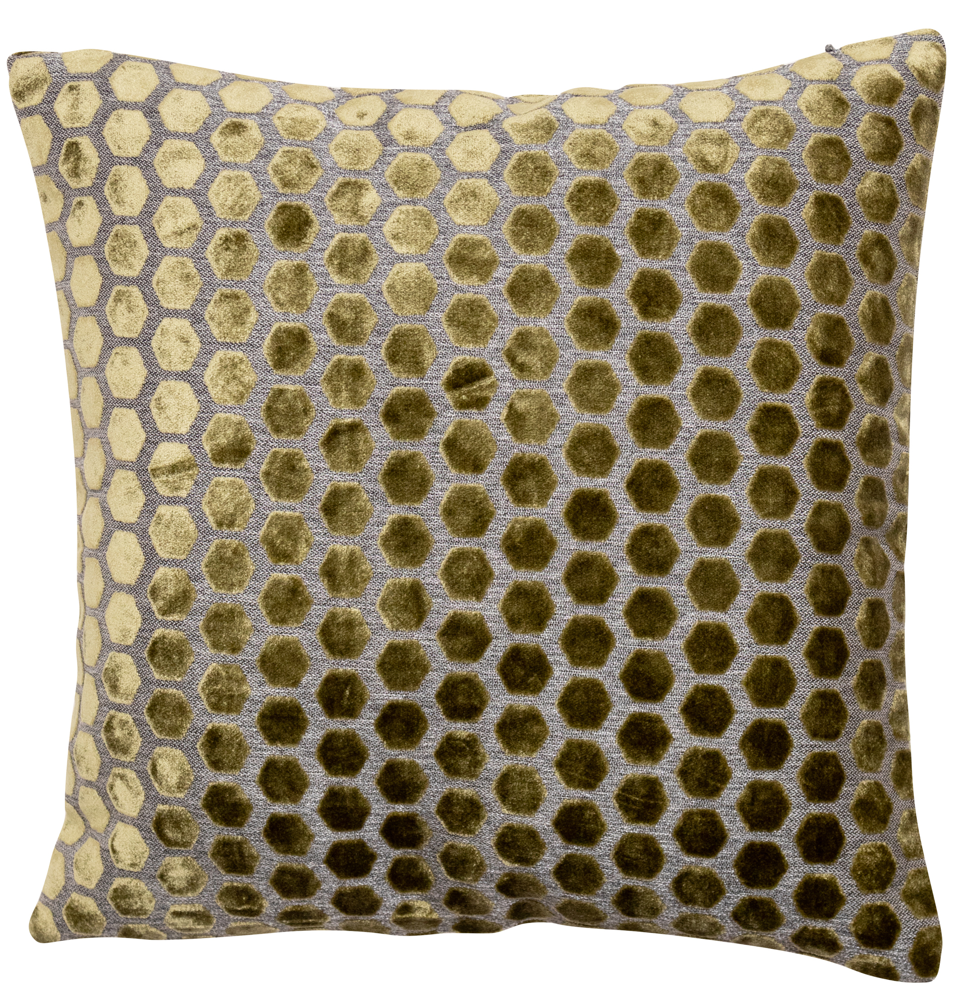 Small Hex Cut Velvet Olive Green by Malini | Style Our Home