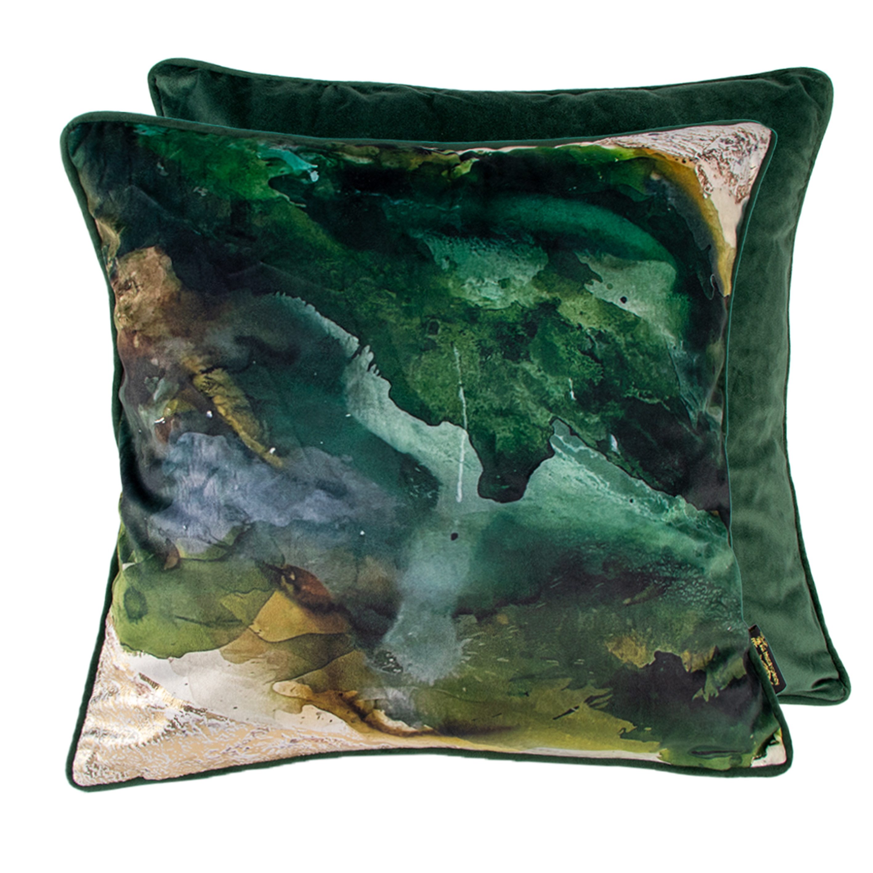 Printed Cushion Green Spilt Paint by Malini | Style Our Home