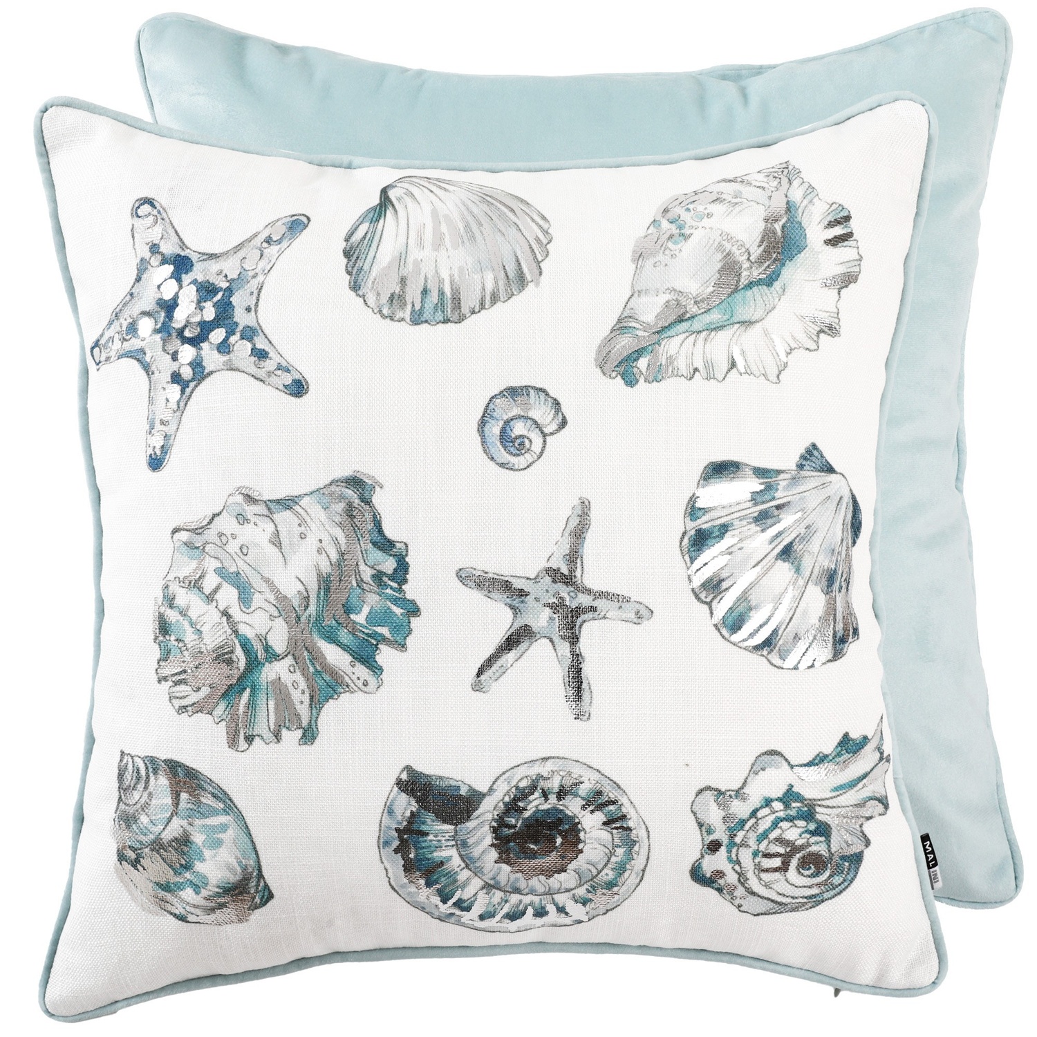 Prnted Shells On Faux Linen Foil by Malini | Style Our Home