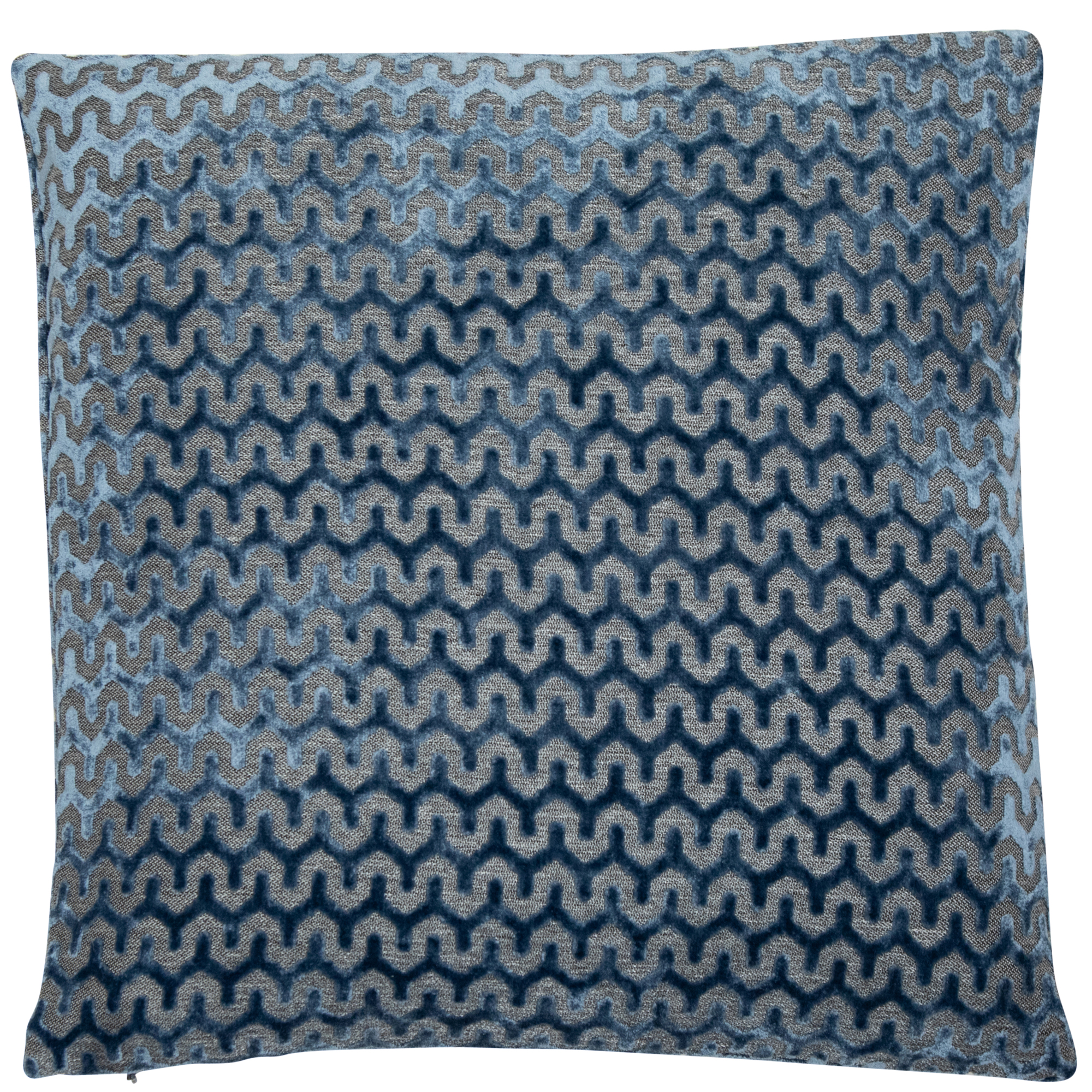 Cut Velvet Wave Oslo Blue by Malini | Style Our Home