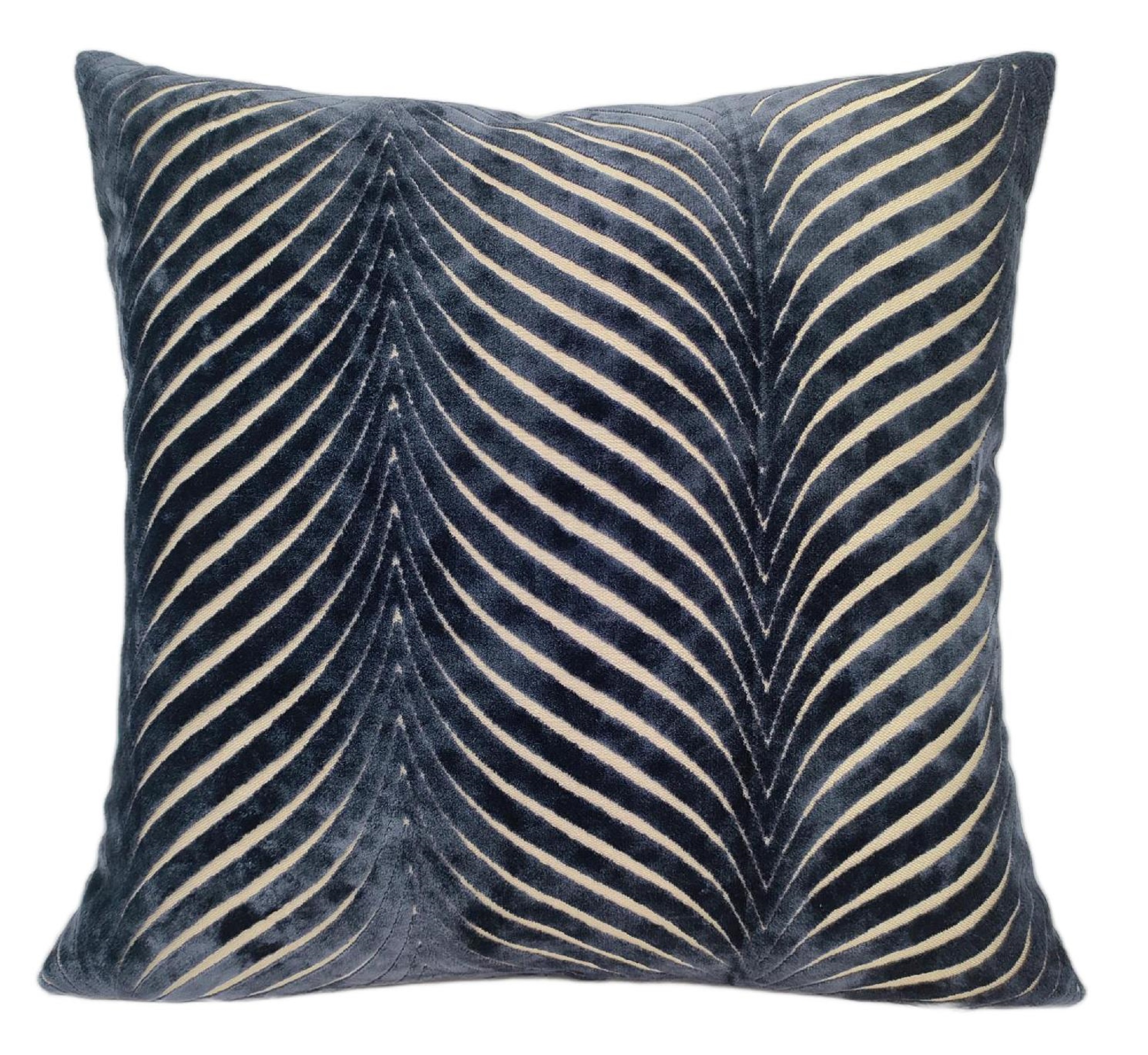 Cut Velvet Fan Sc Rada Navy by Malini | Style Our Home