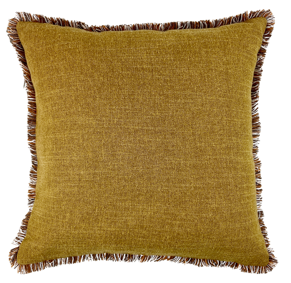Plain Linen Like With Fringes Whiskey by Malini | Style Our Home